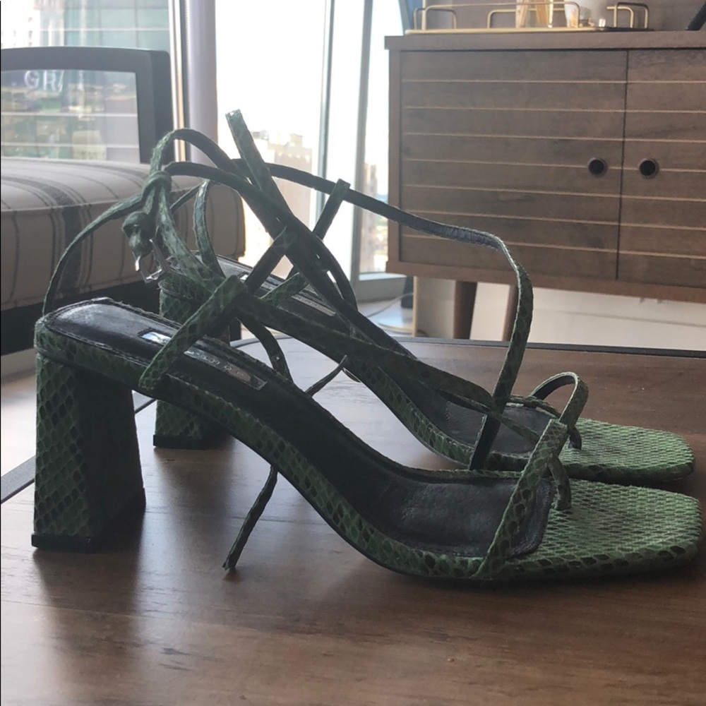 Toe Strap Sandals, Croc Effect - image 3